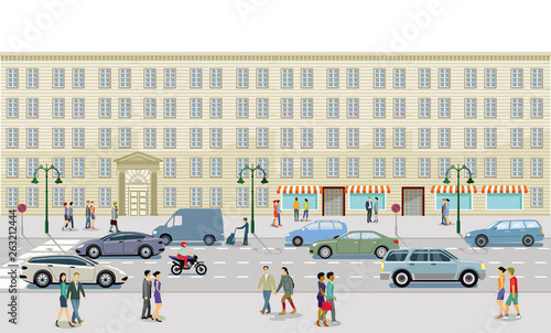Stadt mit Verkehr