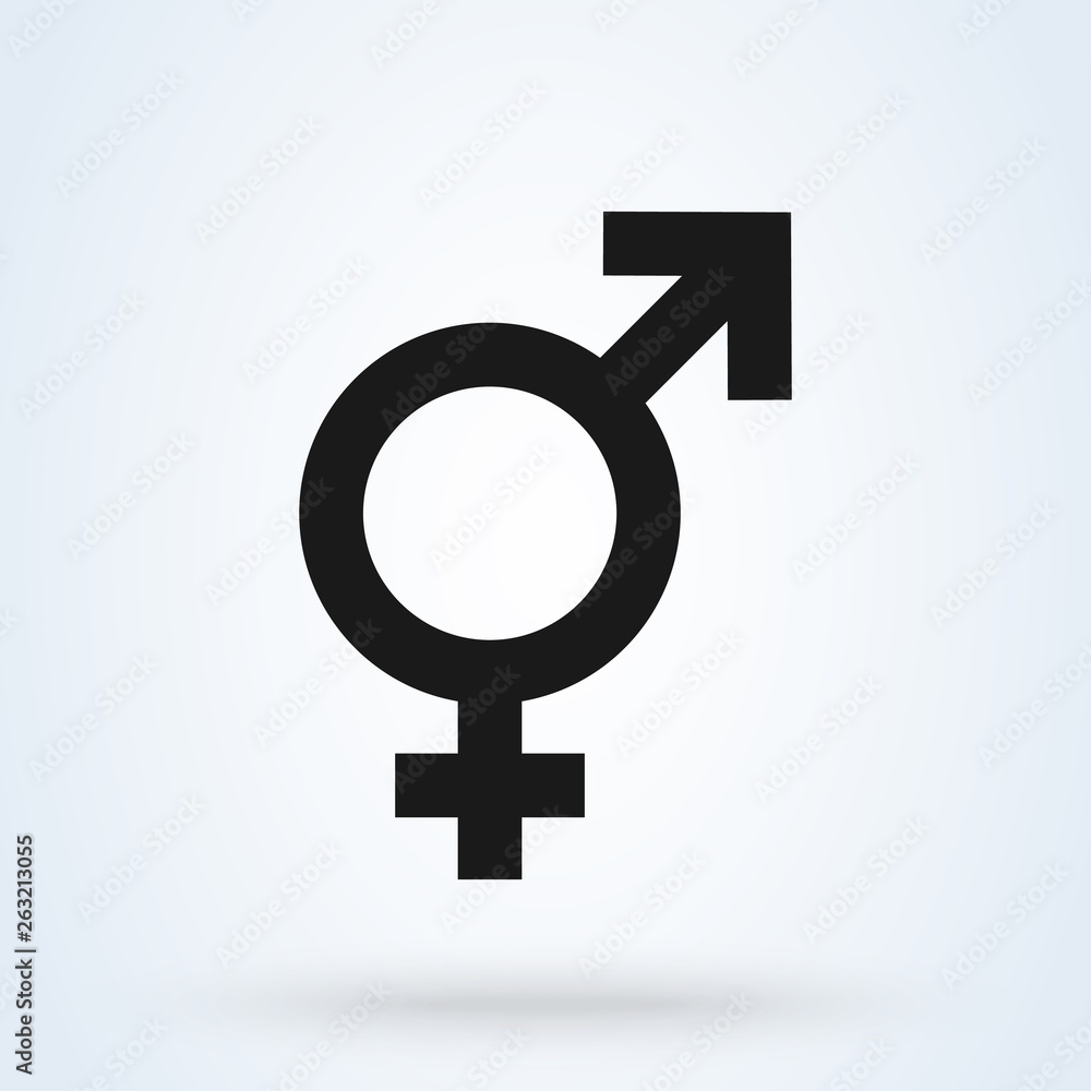 Heterosexual gender symbol icon vector, male and female flat sign, solid pictogram isolated on white Heterosexual gender symbol icon vector, male and female flat sign, solid pictogram isolated on white