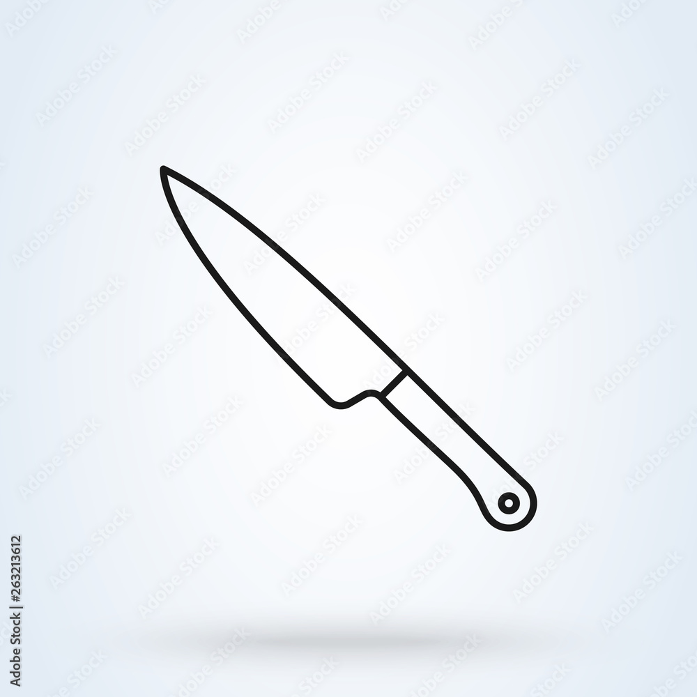Knife line vector icon. Line with Editable stroke. Single high quality outline symbol Knife line vector icon. Line with Editable stroke. Single high quality outline symbol