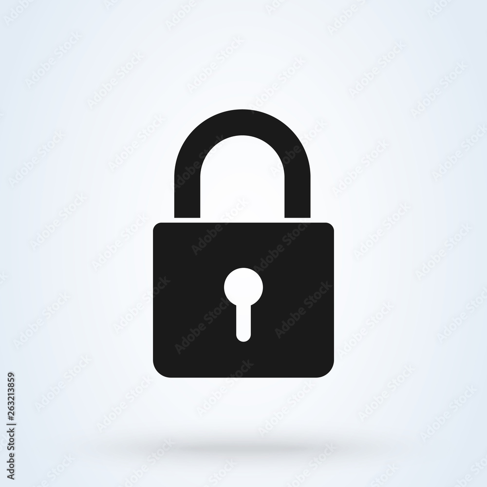 padlock lock icon vector. Password security symbol. Flat design style. padlock lock icon vector. Password security symbol. Flat design style.