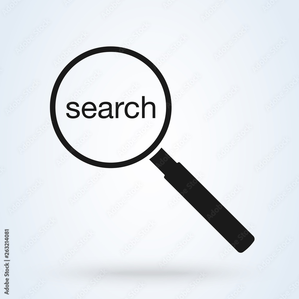 magnifying glass icon, zoom and search symbol. flat vector graphic on isolated background magnifying glass icon, zoom and search symbol. flat vector graphic on isolated background