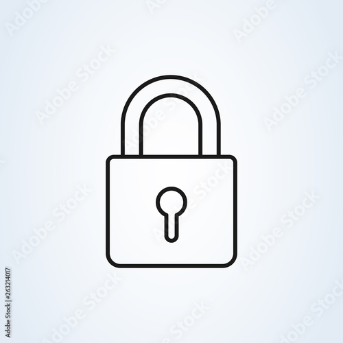 lock line icon, outline vector logo illustration, linear pictogram isolated on white