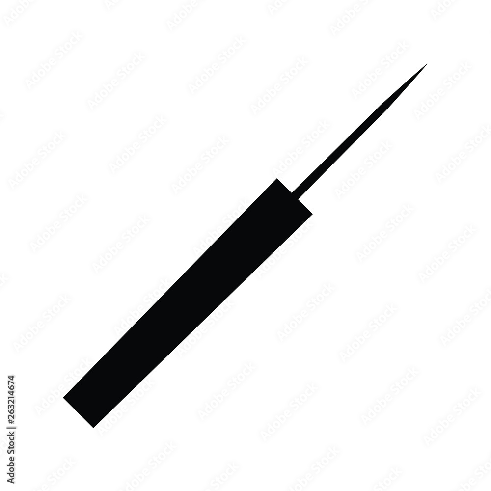 A black and white vector silhouette of an mascara brush A black and white vector silhouette of an mascara brush