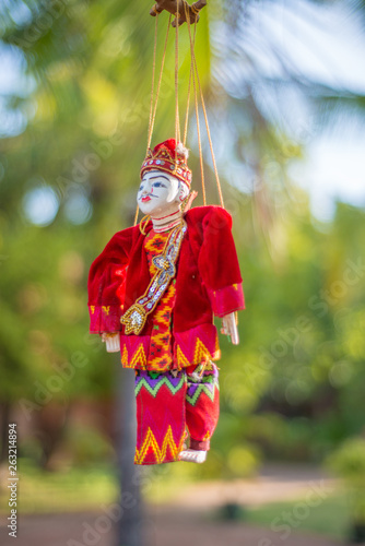 Bonecos marionetes (puppets) em Bagan, Myanmar.