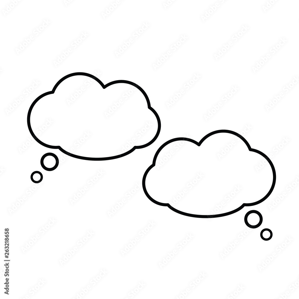 Think speech bubbles outline icon Think speech bubbles outline icon