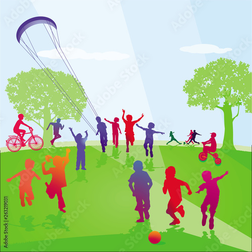 spielende Kinder im Park