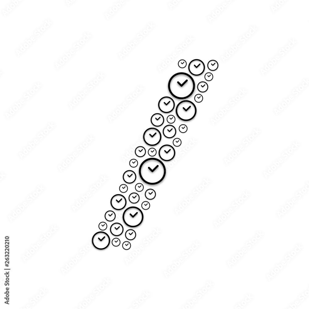 Alphabet set letter Punctuation slash, Clock pattern, Time system concept design illustration isolated on white background, vector eps 10 Alphabet set letter Punctuation slash, Clock pattern, Time system concept design illustration isolated on white background, vector eps 10