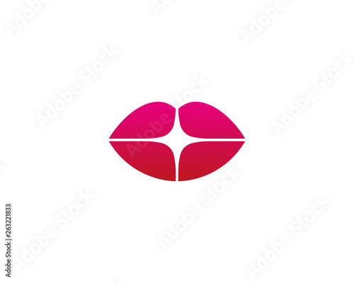 Color lips logotype. Star talk vector logo