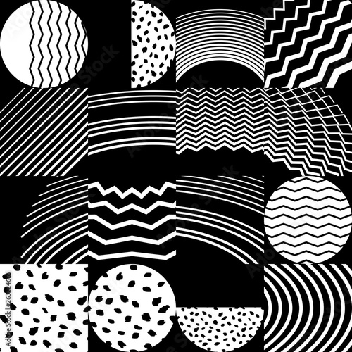 Vector modern simple shapes template cover design. Wthite and black illustration