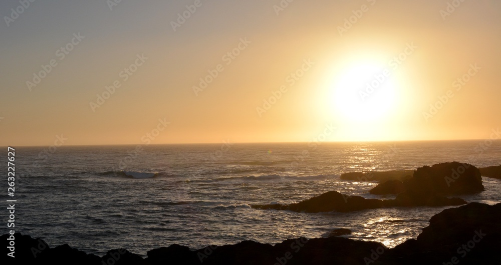Sunset Impressions from Mendocino Coast from April 28, 2017, California USA 