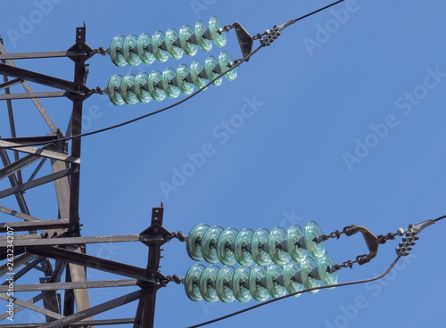 Εκτύπωση καμβά Power line pylon with high-voltage insulator