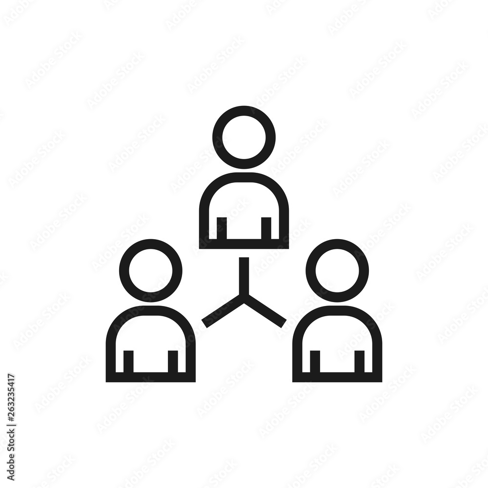 Coordinating people icon vector on white background. Businessman teamwork organization Coordinating people icon vector on white background. Businessman teamwork organization