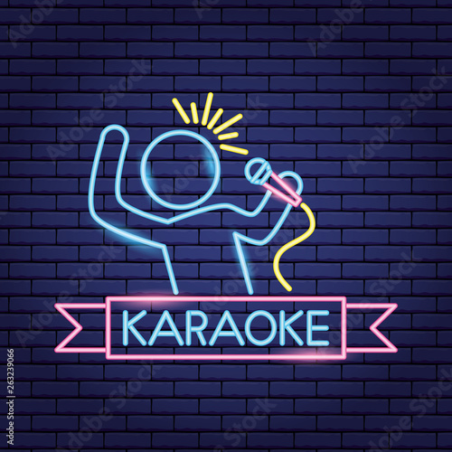 singer microphone karaoke neon