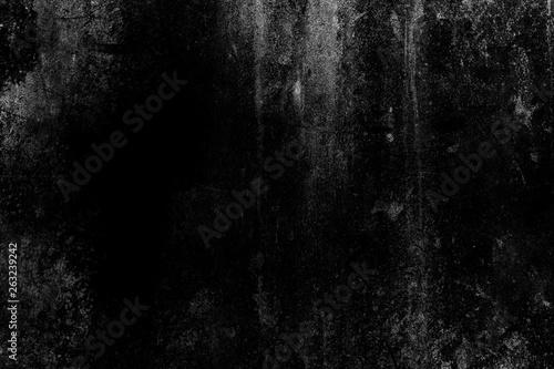 White Grunge on Black Background for Overlay. photo