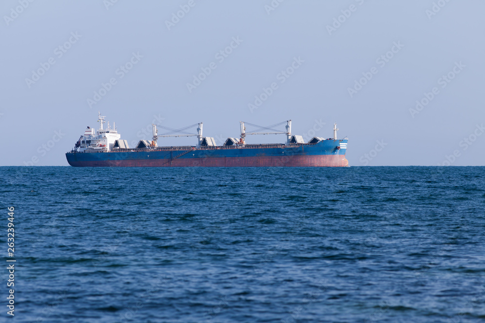 Cargo ship floating on Black Sea
