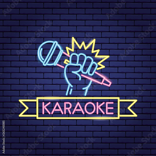 hand with microphone karaoke