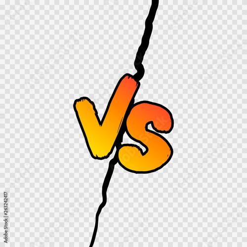 Versus sign gradient style with shadow isolated on transparent background