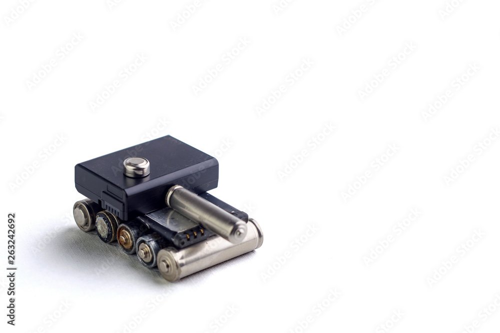 mercury and cadmium pollution of the planet: a few spent batteries are isolated on white, short focus, toning mercury and cadmium pollution of the planet: a few spent batteries are isolated on white, short focus, toning