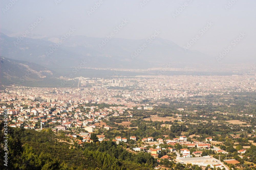 Panorama of Denizli city, Turkey