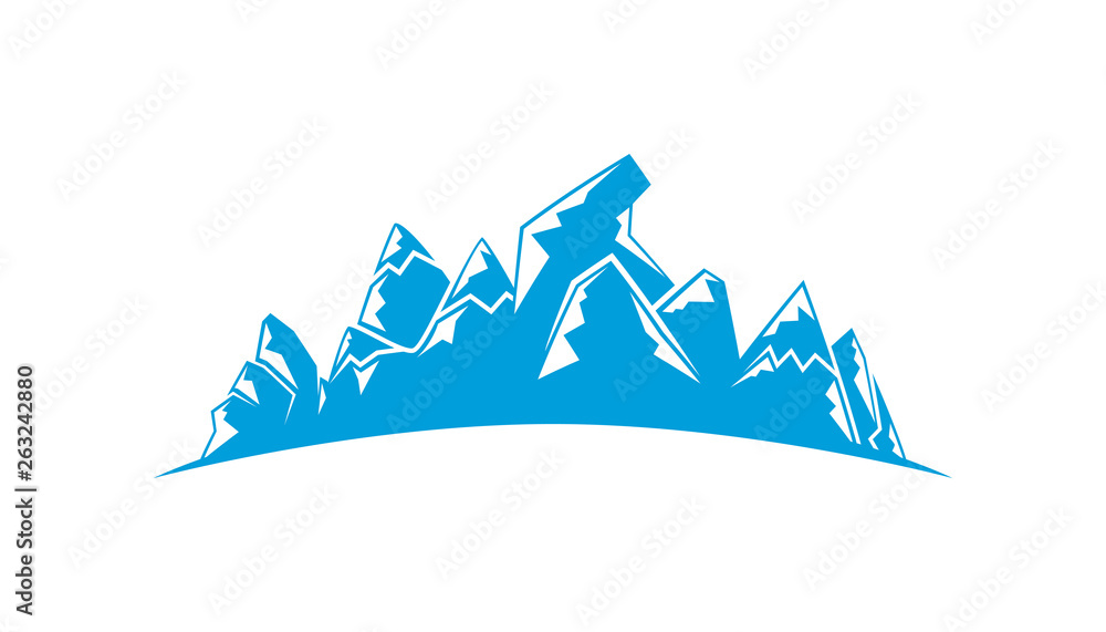 blue mountain range on white background blue mountain range on white background
