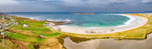 Aerial view of the famous Magheraroarty beach - Machaire Rabhartaigh - on the Wild Atlantic Way in County Donegal - Ireland