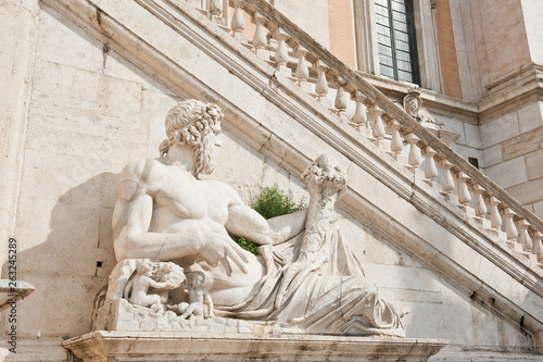 Statue of the Tiber River god. The Capitoline Hill (Campidoglio). Rome. Italy