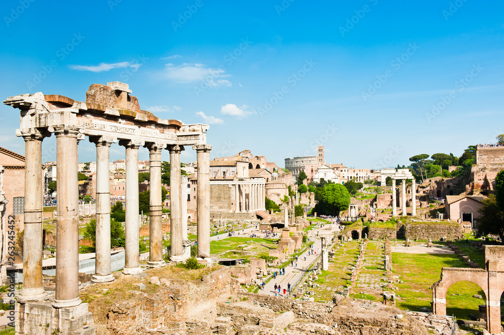 Roman Forum in sunny spring day. Rome. Italy