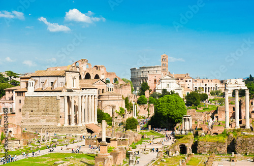 Roman Forum in sunny spring day. Rome. Italy