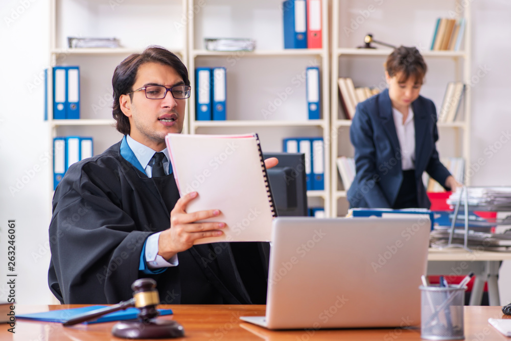 Two lawyers working in the office