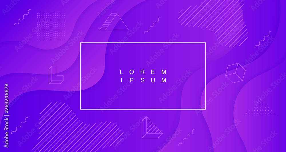Colorful geometric background. Trend gradient. Wavy Fluid shapes composition. Modern vector graphic design