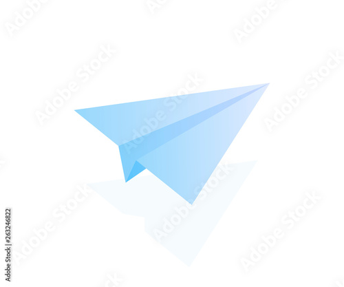 Email and message sending concept, isometric paper plane, mailing banner. Modern vector illustration