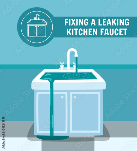 Water Overflow Washstand Kitchen Faucet Vector