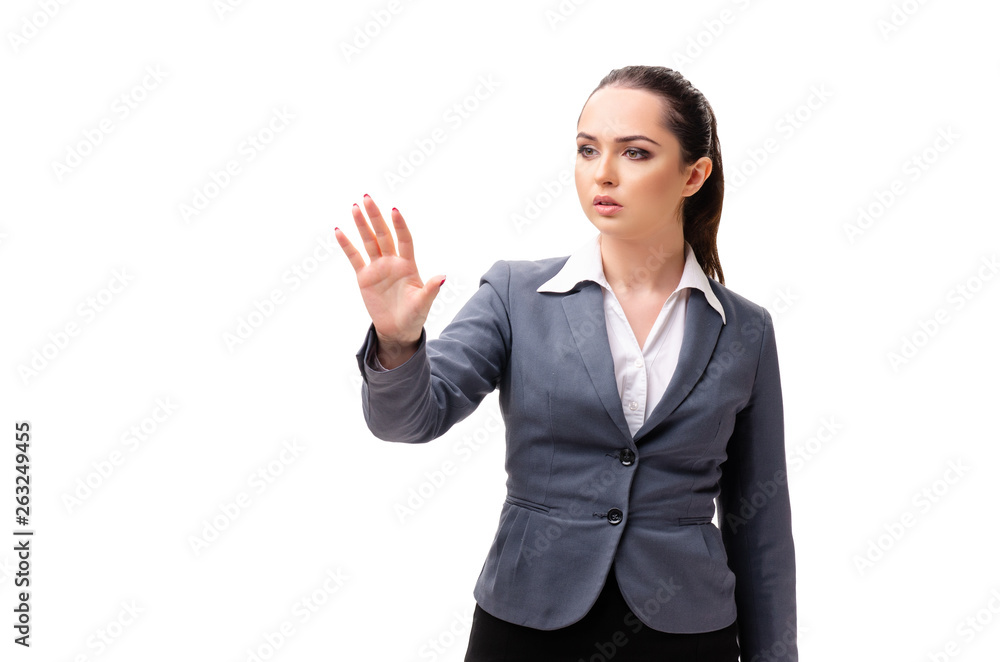 Young businesswoman isolated on white background Young businesswoman isolated on white background