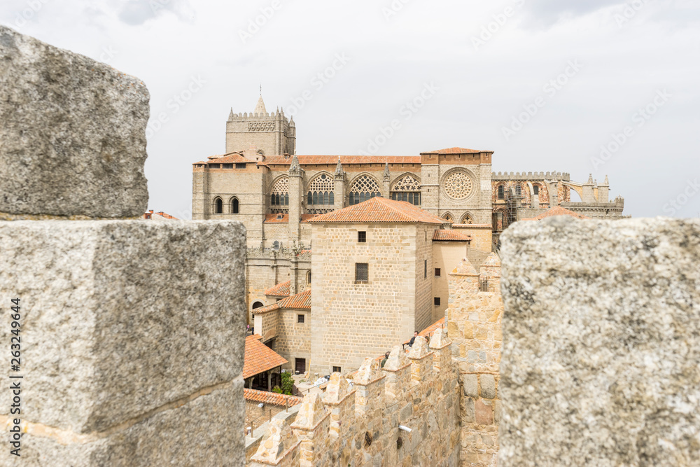 Knightly, Walls of the city of Avila in Castilla y León, Spain. Fortified medieval city