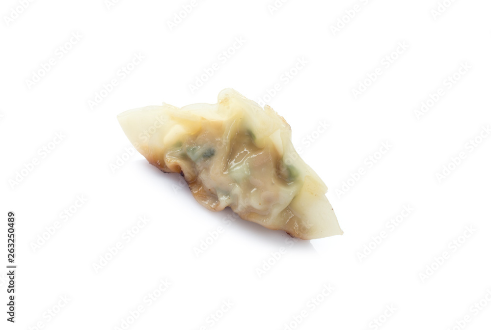 fried dumplings or gyoza isolated on white background fried dumplings or gyoza isolated on white background