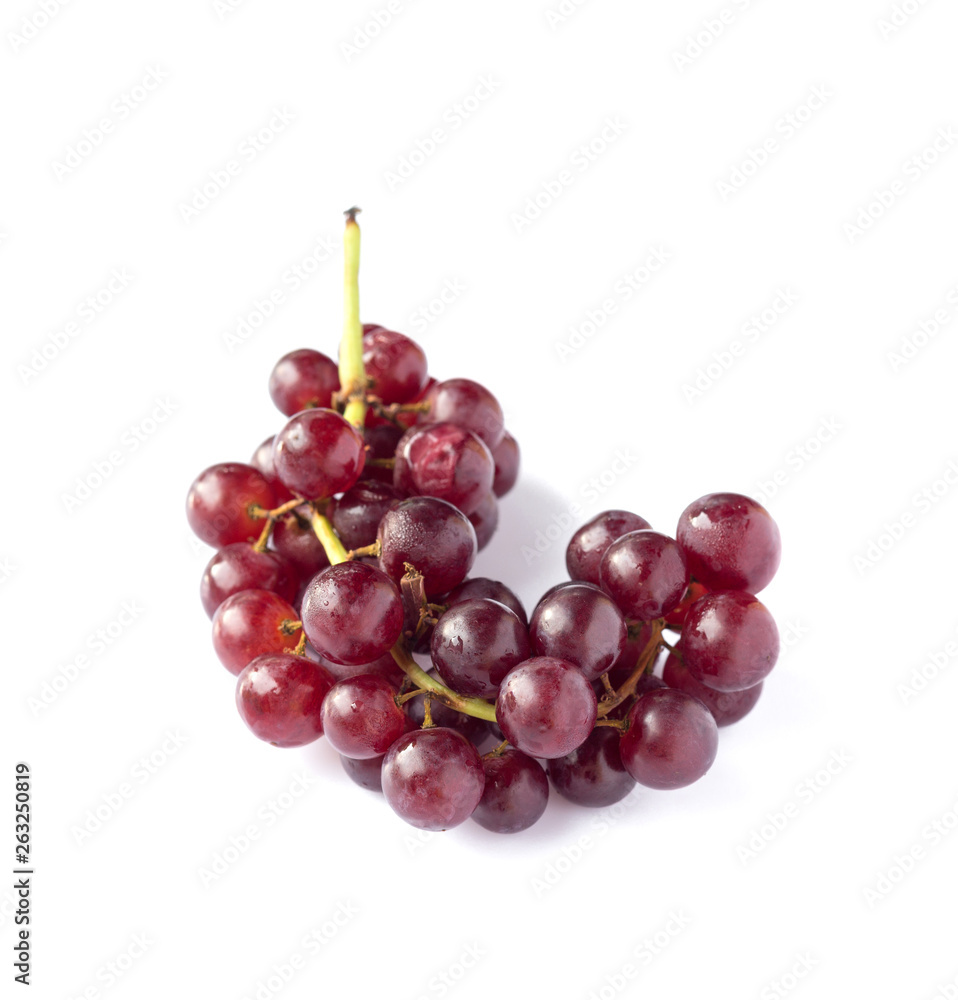 Red grape isolated on the white background