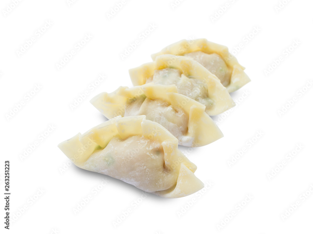 raw dumplings or gyoza isolated on white background raw dumplings or gyoza isolated on white background