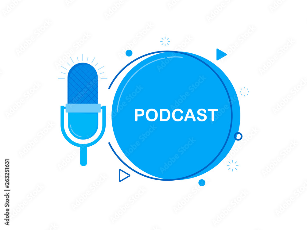 Podcast. icon, logo design. Modern flat style vector illustration Podcast. icon, logo design. Modern flat style vector illustration
