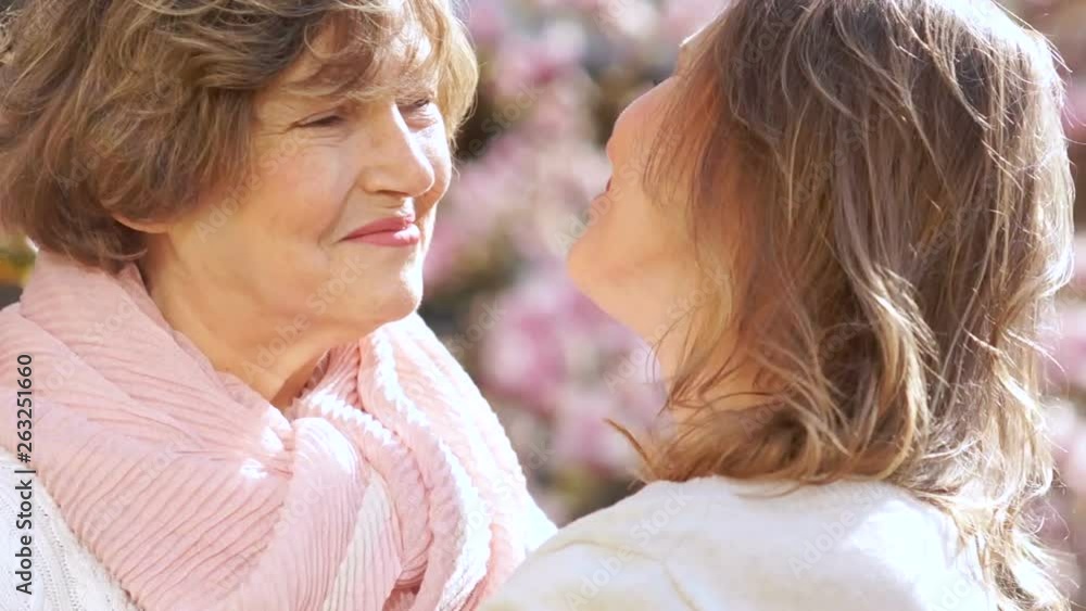 Close portrait of mature women, mother and daughter. International Women's Day, Mother's Day, Family Day Close portrait of mature women, mother and daughter. International Women's Day, Mother's Day, Family Day