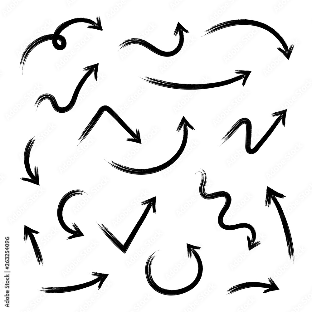 Super set different hand-drawn grunge arrows, vector graphic design Super set different hand-drawn grunge arrows, vector graphic design
