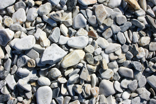 White stones on the seashore