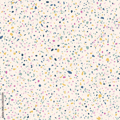 Terrazzo flooring seamless pattern. Vector texture. Colorful confetti background. Terrazzo pattern. Stone pattern. Concrete pattern. Flooring background.