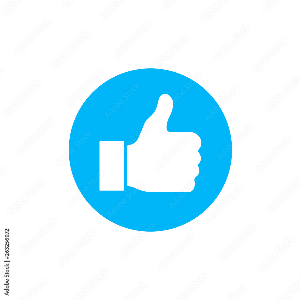Thumbs up. Like icon. Flat vector illustration Thumbs up. Like icon. Flat vector illustration