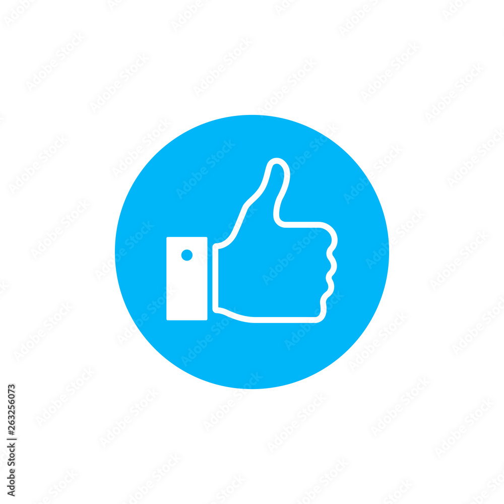 Thumbs up. Like icon. Flat vector illustration Thumbs up. Like icon. Flat vector illustration