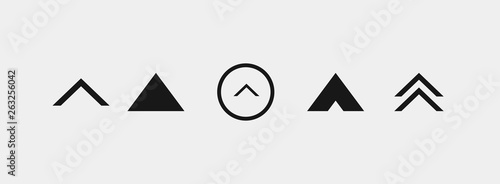 Swipe up icon set isolated on background for social media stories, scroll pictogram. Arrow up logo for blogger