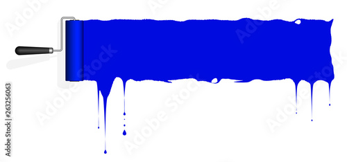 Frame for text or infographics in the form of a paint roller and a trace of paint on the wall. Place for text.