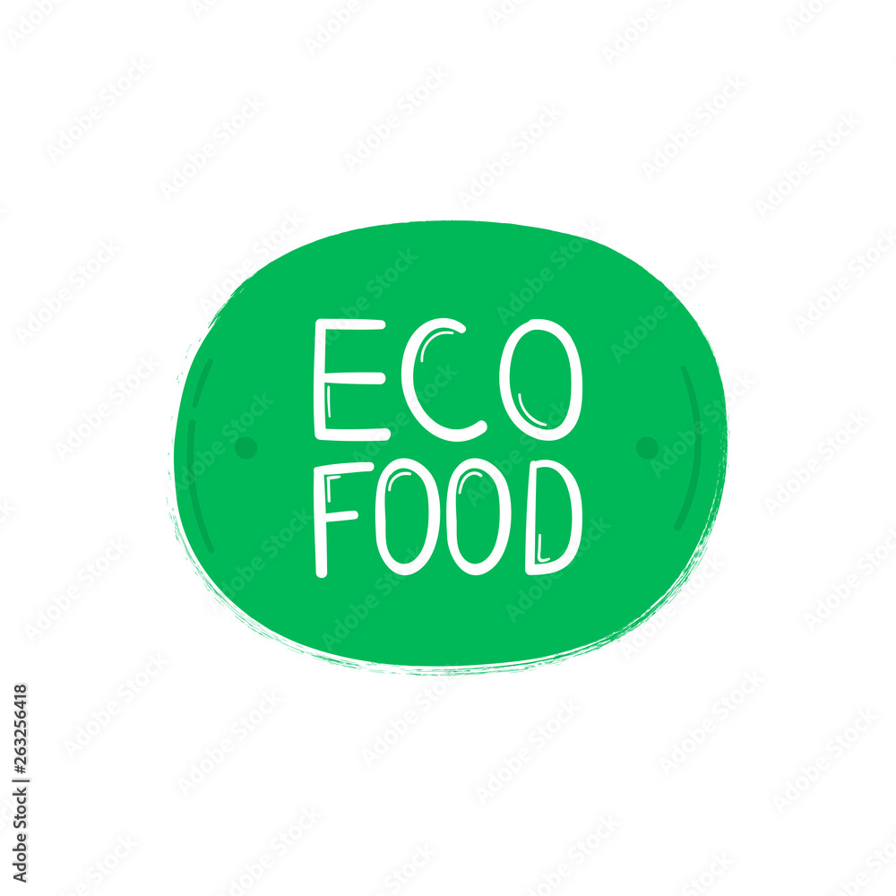 Eco food, hand drawn doodle elements. Eco friendly concept for stickers, banners, cards, advertisement. Vector illustration Eco food, hand drawn doodle elements. Eco friendly concept for stickers, banners, cards, advertisement. Vector illustration