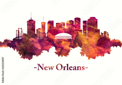Obraz na płótnie New Orleans Louisiana skyline in red