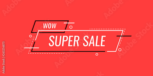 Super sale special offer end of season. Sale banner template design. vector illustration
