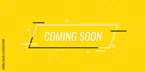 Coming soon, banner template design for business, marketing and advertising. Modern flat style vector illustration